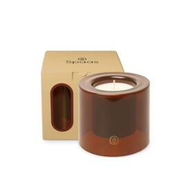 Spaas Delight Scented Candle Small 40h, Sunset Spark, Ivory in Smoked Brown Glass