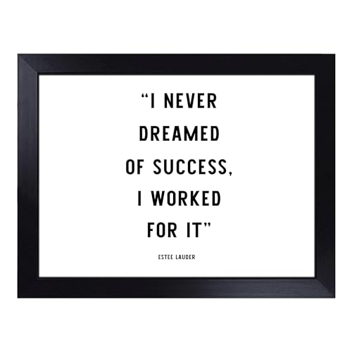 Lap Tray with Bean Bag Cushion, Dreamed of Success Typography Quote - Handmade in the UK, Raised Wooden Edge, Padded Cushion, Heat-Resistant Wipe-Clean Surface, for Meals, Laptops and Crafts