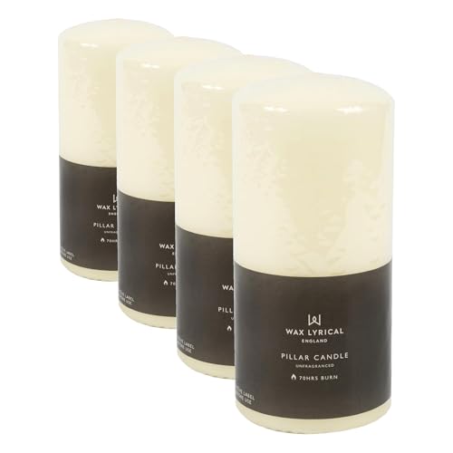 Wax Lyrical Unscented Pillar Candle 7X15CM Ivory (Pack of 4)