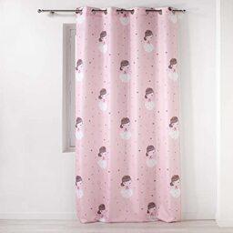 Douceur d'Interieur 140 x 260 cm Eyelet Curtain, Pink