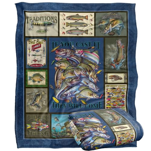 Jq Licensing Fishing Silky Touch Super Soft Throw Blanket 152 X 127 Cm