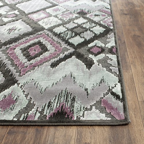 Safavieh Transitional Indoor Woven Rectangle Area Rug, Paradise Collection, PAR114, in Charcoal / Multi, 160 X 229 cm for Living Room, Bedroom or Any Indoor Space