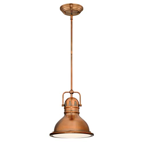 Westinghouse Lighting 6308440 Boswell One-Light Indoor Pendant, Washed Copper Finish with Prismatic Lens