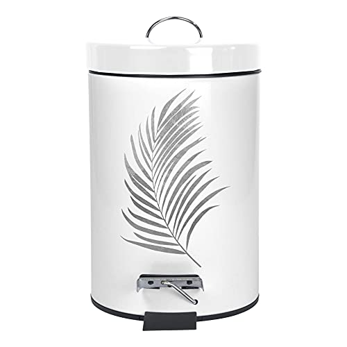 Douceur d'Intérieur, Pedal Bin (3 L) Orbella White/Silver, Metal