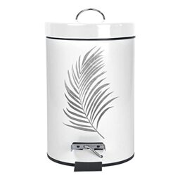 Douceur d'Intérieur, Pedal Bin (3 L) Orbella White/Silver, Metal