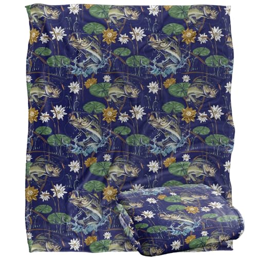 Jq Licensing - Jl-Jp-Jq Bass Fishing Tiki Silky Touch Super Soft Throw Blanket 152 X 127 Cm