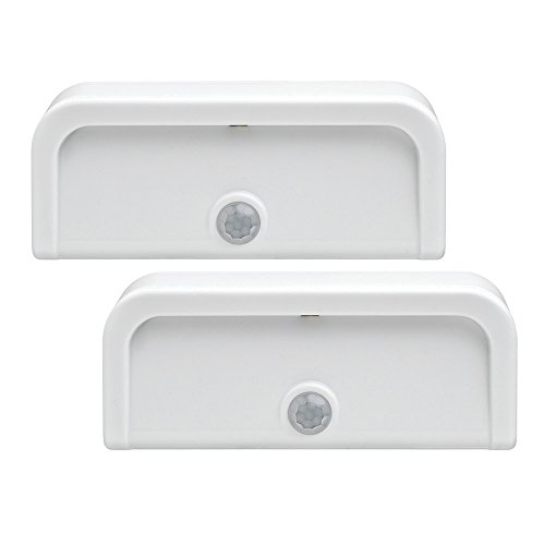 Mr Beams MB702 Wireless Battery-Powered Motion-Sensing Mini Stick-Anywhere LED Nightlights, 2-pack, White