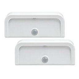 Mr Beams MB702 Wireless Battery-Powered Motion-Sensing Mini Stick-Anywhere LED Nightlights, 2-pack, White