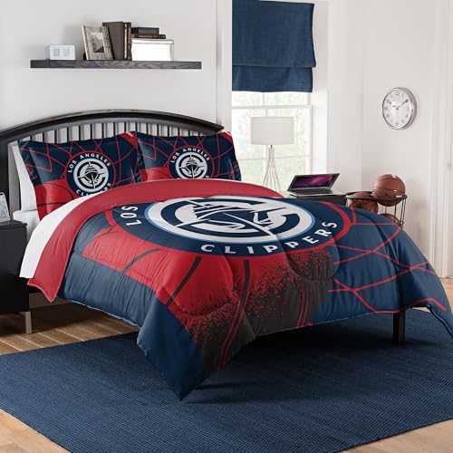 Northwest Los Angeles Clippers Officially Licensed NBA Comforter Set ??? Full/Queen & Twin/Twin XL ??? Soft Bedding with Team Logo & Pillow Shams ??? Basketball Fan Bedroom Set, Full/Queen