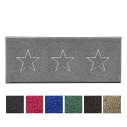 Nicoman Star Shape Embossed Entrance Door Mat Non Slip Dirt Trapper PVC Spaghetti Mat with Rubber Base, Jet Washable Quick Drying Doormat Watertight Indoor or Outdoor Use - (Runner, Grey, 150 x 60cm)
