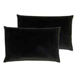 furn. Contra Polyester Filled Cushions (Twin Pack), Polyester, Linen, Black