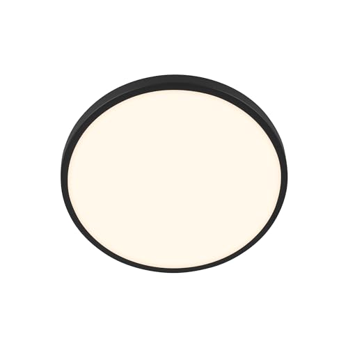 BRILONER - LED Ceiling Light with Shade, Warm White Light 10.5W 1200lm, lamp, Living Room, Kitchen, Hallway, 24 x 6 cm, Black