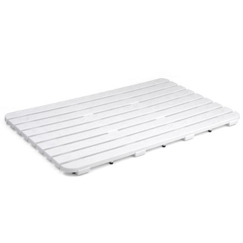 TATAY Rectangular shower floor in resistant plastic, wood effect finish, with anti-UV, anti-slip protection, with rubber studs at the base.