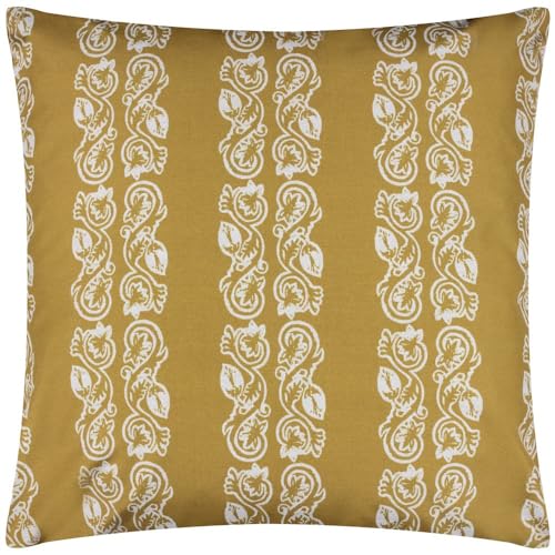 Paoletti Kalindi Stripe Outdoor Cushion Cover, Saffron, 55 x 55 cm