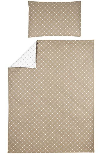 Meyco X MrsKeizer Duvet Cover 100 x 135 cm Louis Taupe/White, Porcelain