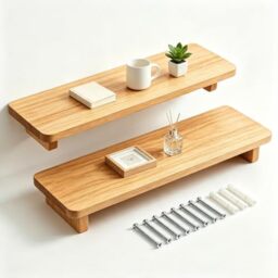ASelected Floating Shelves 2 Pack Nursery Wooden Shelf 42 cm