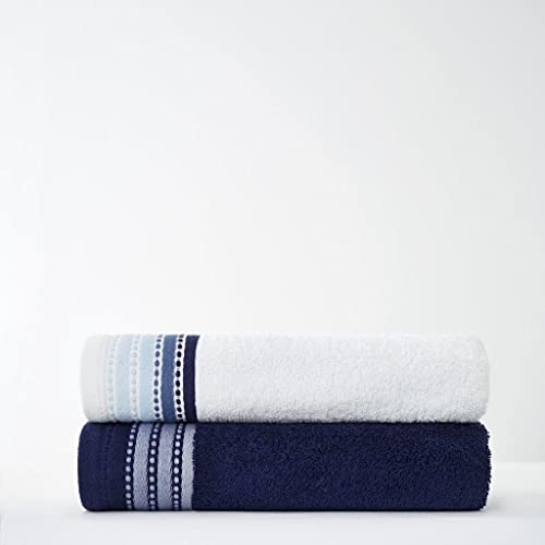 GC GAVENO CAVAILIA Luxury Quality Soft & Cosy Bathroom Water Absorbent, 100% Pure Cotton 550 GSM Malton Bath Towel Set, Egyptian, Blue, 70x120 cm