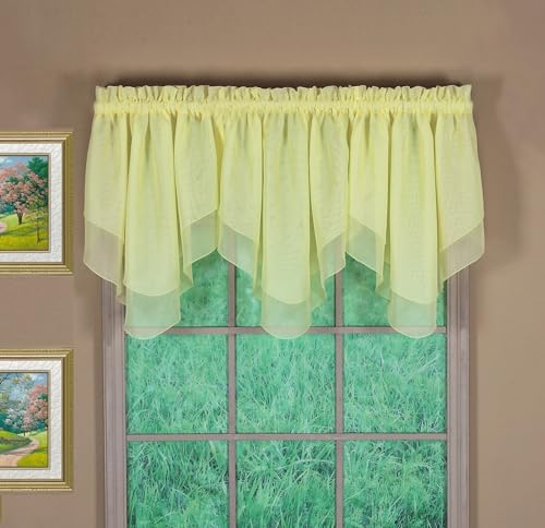 "Today's Curtain Emelia Original Voile Ascot 25"", Yellow, 40"" W x 25"" L"
