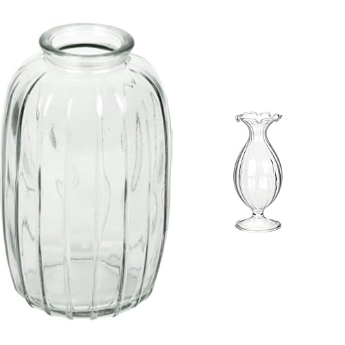 Talking Tables Clear Glass Bud Vase for flowers, s & Talking Tables Clear Glass Bud Vase – Decorative G Table Decor Bundle