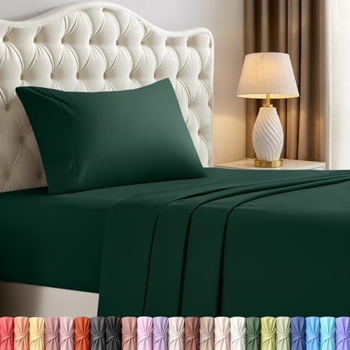 Utopia Bedding Twin Sheets - 3 Piece Bedding - Brushed Microfiber - Shrinkage and Fade Resistant - Easy Care (Twin, Emerald)