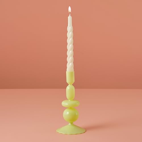 Milky Green Bubble Glass Candle Holder – Tall Glass Candleholders for Pillar & Taper Candles