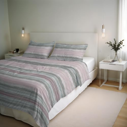 River Duvet Cover Set – Made in Italy – Double Duvet Cover Set – 250 x 200 cm + Flap and 2 Pillowcases 50 x 80 cm – 80% Cotton 20% Mixed Fibres – Rio Gold