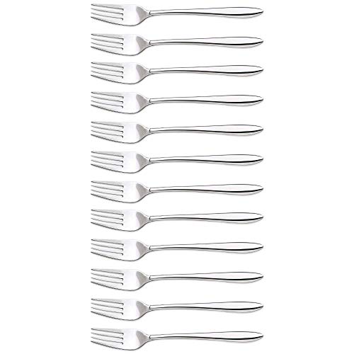 Arcos Series Berlin - Box 12 Pieces Dessert Fork Table Fork - Monoblock of one Piece Stainless Steel 18/10 and 180 mm (7.09 Inch) Silver Colour (12 Piece)