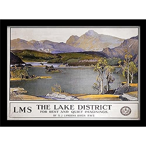 National Railway Museum FP10168P-PL The Lake District (1) Framed 30 x 40cm Print, MDF, Multi-Colour, 42 x 32 x 2.4 cm
