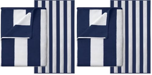 GC GAVENO CAVAILIA Microfiber Beach Towel Large - Super Absorbent Sand Free Beach Towels - Extra Large Beach Towel for Adults (100x200 cm) - Soft, Compact, Lightweight (1 Piece) - Navy (Pack of 2)