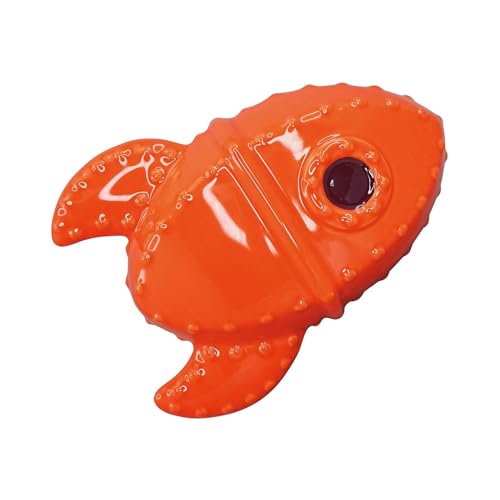 Half Moon Bay - Wallace & Gromit - Orange Moon Rocket Design - Ceramic Wall Mounted Hanging Vase Planter - Official Aardman Merchandise - Novelty Collectible Gift