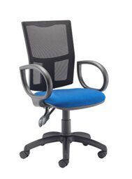 Office Hippo Mesh Back Desk Chair, Ergonomic Home & Office Chair With Height Adjustable Seat, Fixed Arms & Lumbar Support For Extra Comfort, Computer Chair For Daily Use - Royal Blue