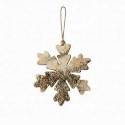 SHATCHI 20cm Snowflake Shape Birch Bark Wooden Christmas Tree Wall Door Wreath Ceiling Hanging Xmas Home Decorations