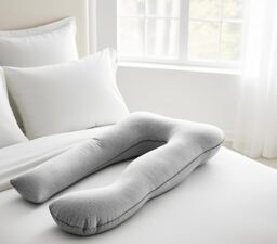 GC GAVENO CAVAILIA Pregnancy Pillow for Sleeping - U Shaped Maternity Pillow with Removable Cover, Full Body Support for Belly & Legs, Long Body Pillow for Pregnant Women - (140x68x18 cm),Grey