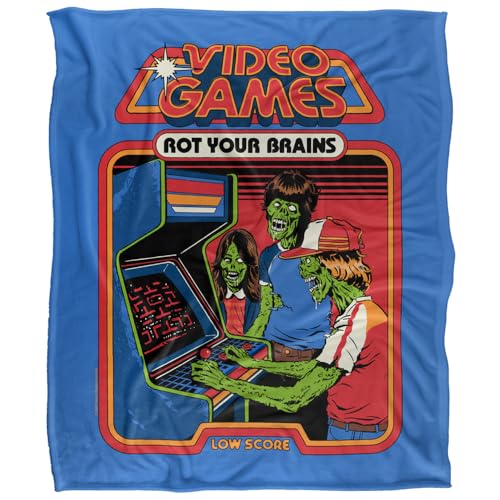 Steven Rhodes Video Games Rot Your Brains Silky Touch Super Soft Throw Blanket 152 X 127 Cm