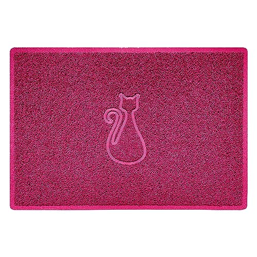 Nicoman CAT Embossed Shape Door Mat Dirt-Trapper Washable Barrier Doormat-(Use Indoor or Sheltered Outdoor)-(90x60cm/3x2ft,Large) Pink