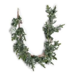 SHATCHI Cypress Pine Garland 180cm PE Material Garlands Cones Real Touch Garlands Fire-Resistant Christmas Decor Garland Bendable Wire Artificial Pine Decoration for Doors and Xmas Display