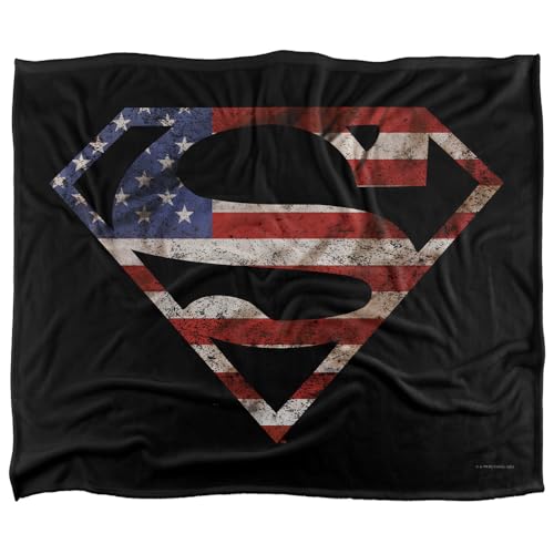 Superman Super Patriot Silky Touch Super Soft Throw Blanket 152 X 127 cm, White