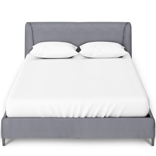 GC GAVENO CAVAILIA Percale King Size Fitted Sheets - Elasticated Corners Plain Dyed Bedding Bed Sheet Cozy Non Iron Polycotton King Size Sheets Fitted - White