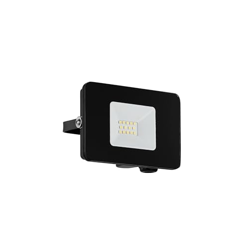 Eglo LED Outdoor Spotlight Faedo 3, 1 Flame Outdoor Light, wall Spotlight Made of Aluminium, Colour: Black, Glass: Clear, 10 watt, IP65