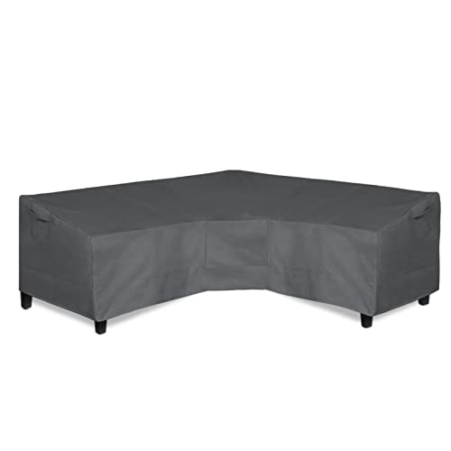 "Easy-Going Patio V-Shaped Sectional Sofa Cover, Waterproof Outdoor Sectional Cover,Heavy Duty Garden Furniture Cover with Air Vent 80"" L (on Each Side) x 33.5"" D x 31"" H, Dark Gray"