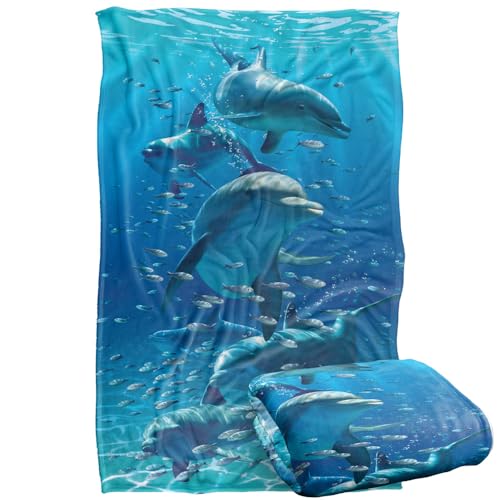 Jq Licensing - Royce Mcclure Dolphin Twister Silky Touch Super Soft Throw Blanket 91 x 147 Cm