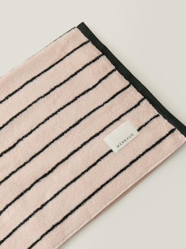 "WENSHUO Acorn & Ink-Pure Cotton Striped Bath Towel,100% Combed Cotton,Luxury Shower Towel,Super Absorbent(Pack of 1) (55.12"" L ?? 27.56"" W)"