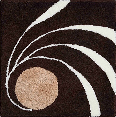 Grund Designer Bath Mat COLANI, Ultra Soft and Absorbent, Anti Slip, 5 Years Warranty, Colani 18, Small Mat 60x60 cm, Brown