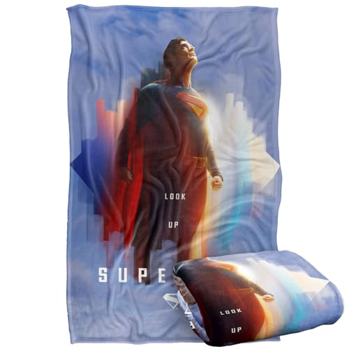 LOGOVISION Superman 2025 Look Up Shield Silky Touch Super Soft Throw Blanket 91 x 147 Cm
