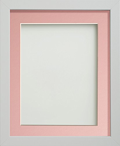 Frame Company Allington White Photo Frame with Pink Mount, 6x4 for 4x3 inch, fitted with perspex