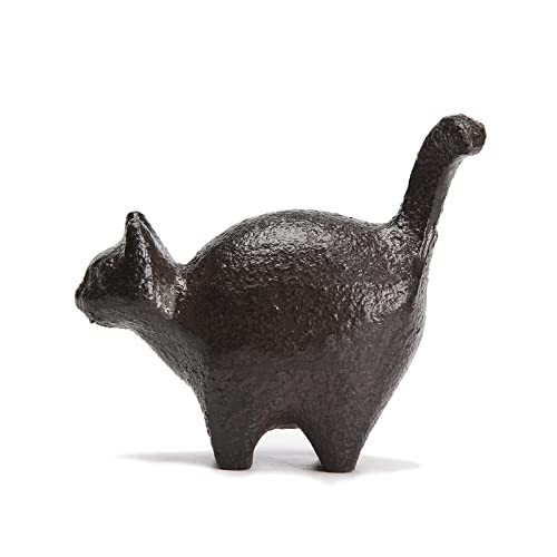 BRASSTAR Cast Iron 2'' Cat Statue Paper Weights Cute Animal Figurine Desk Office Home Decor Collectible TQGJPT164