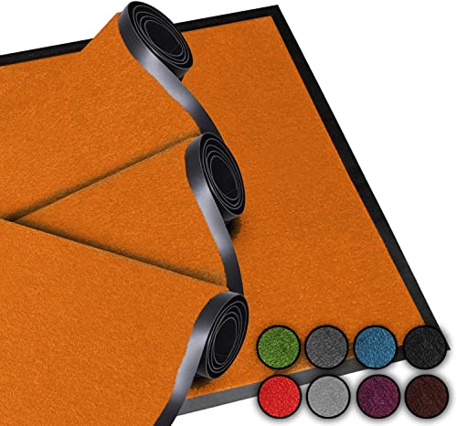 LucaHome – Door Mat for Home Entrance, 60 x 180 cm, Orange, 2 Units – Non-Slip Washable Rug for Entrance, Kitchen and Hallway – Outdoor and Indoor Doormat – Original Entrance Mats