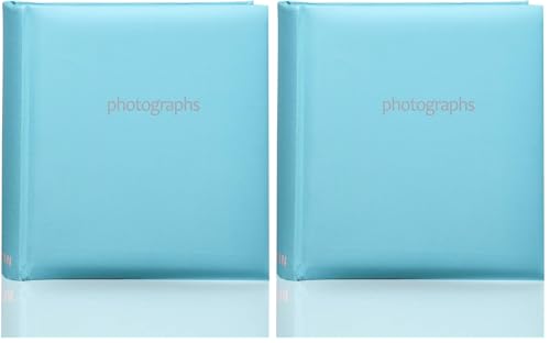 Photo Album Slip In Case Book-bound Memo Album for 200 Photos 6'' x 4''/ 10x15 cm By Arpan (Blue) (Pack of 2)