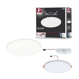 Paulmann 92392 LED Panel recessed luminaire Veluna VariFit IP44 Neutral White 185mm Round incl. 1x17.5 watt Ceiling luminaire Satin Ceiling lamp Plastic Living Room lamp 4000 K