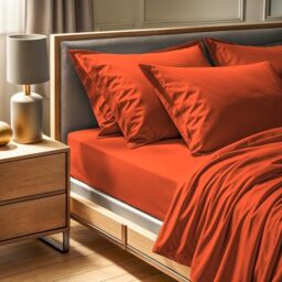 Premium Ranforce King Fitted Sheet (160 x 200 + 30 cm), 100% Cotton, 145 Thread Count, Cinnamon Colour, Machine Washable at 30°C, Soft and Durable